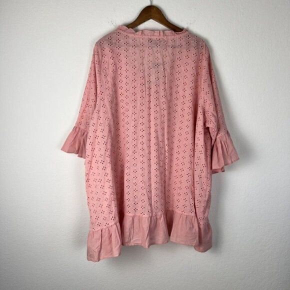 Arna York Collection Broderie Frill Blush pink Top Womens Plus Size 26/28 NWT - Picture 2 of 12